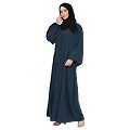 Loose Fit abaya with fashionable buttons on front panel - Teal Loose Fit abaya with fashionable buttons on front panel - Teal